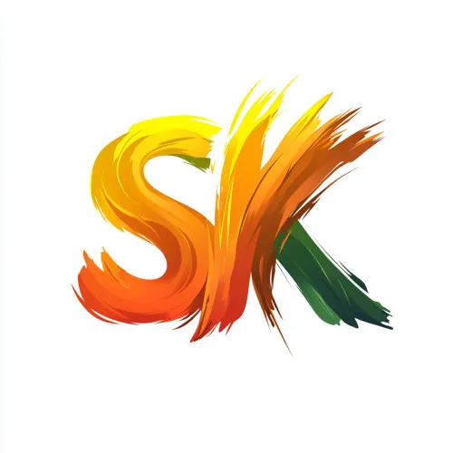 Imagen vibrante de las letras S y K en estilo abstracto