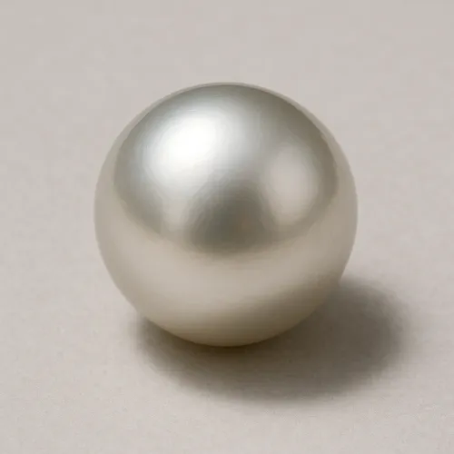 Shiny Pearl Sphere on a Light Background