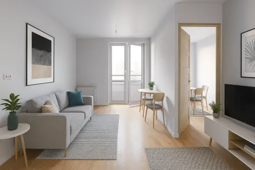 Apartamento luminoso con muebles cómodos y una decoración elegante