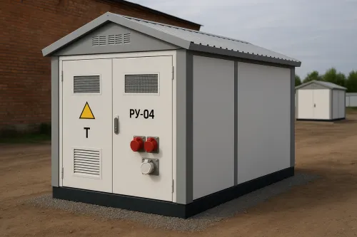 Estación eléctrica modular con señales de advertencia