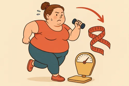 Ilustración de una mujer haciendo ejercicio para perder peso