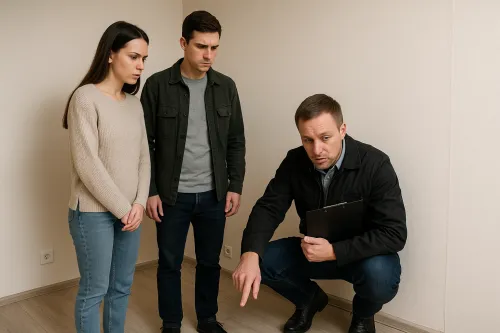 Realtor Explaining the Situation in the Apartment to Potential Clients