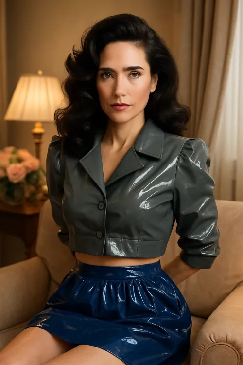 Portrait of a Confident Woman in Fashionable Clothing with Shiny Accents