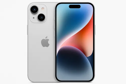 Modern Apple iPhone smartphone with a bright display and dual camera