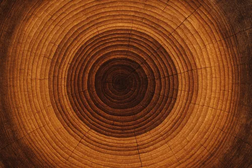 Corte detallado de madera con anillos de crecimiento visibles