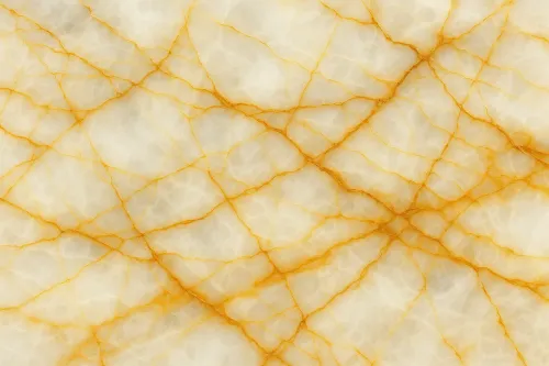 White artificial marble with golden textured lines