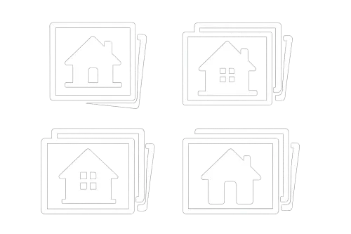Images of houses presented in different minimalist variations