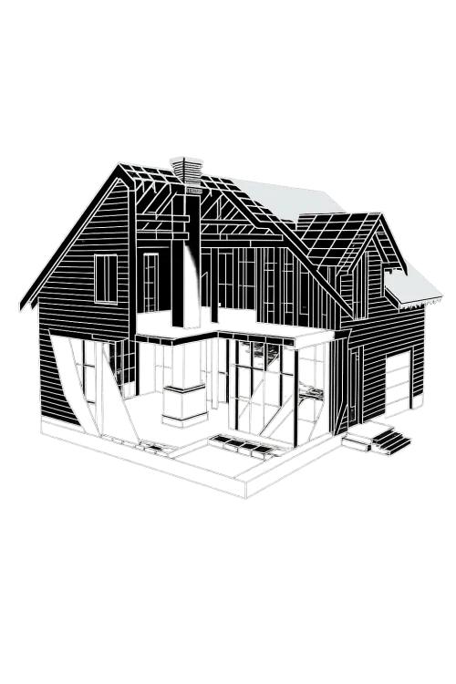 Blueprint of the house showing the internal structure and layout
