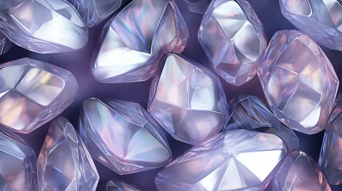 Diversity of Transparent Gemstones on a Dark Background