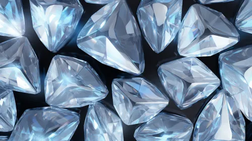 Brilliant transparent gemstones on a black background