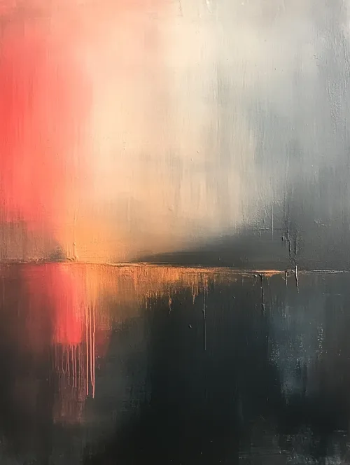 Cuadro en estilo abstracto con transiciones de claro a oscuro
