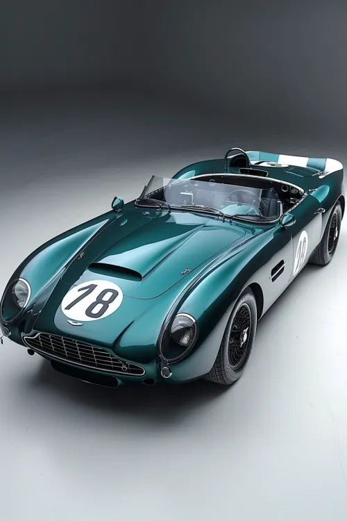 Элегантный спортивный автомобиль Aston Martin в зеленом цвете с номером 78