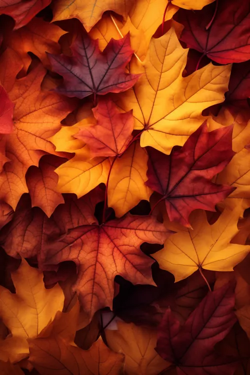 Colorful autumn leaves creating a vibrant palette of nature