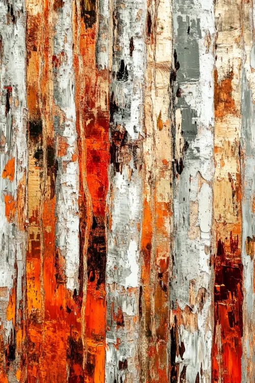Abstract image with red, white, and gray textures