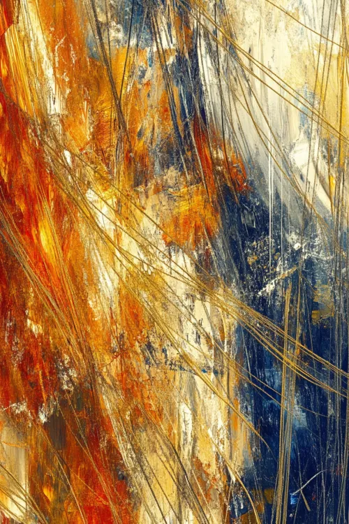 Visualization of abstract art with blurred color times