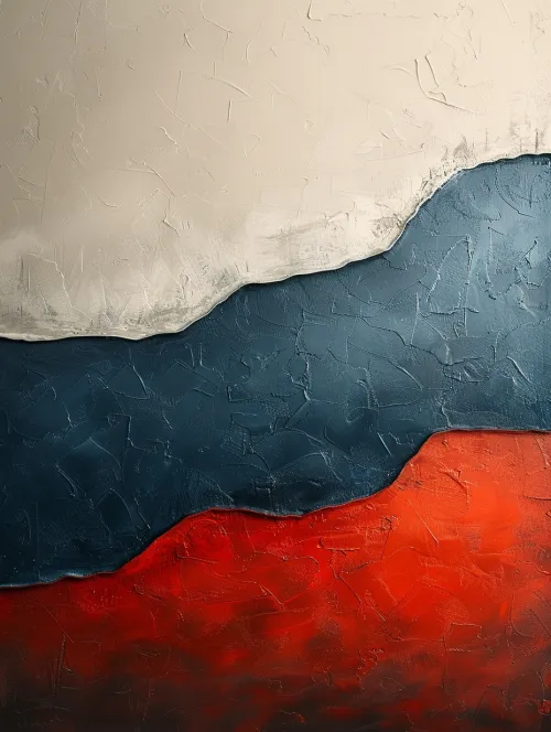 Abstracción moderna realizada en los colores de la bandera rusa