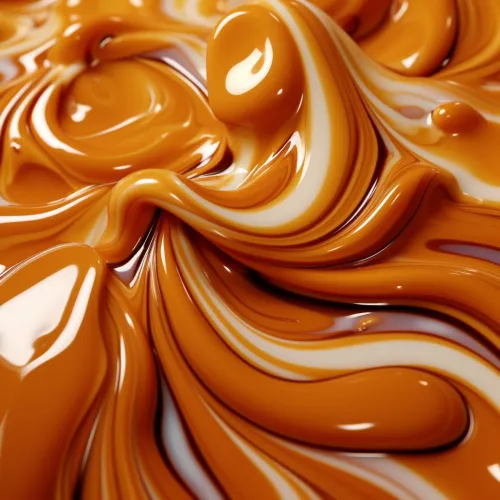 Primer plano de una textura cremosa de color naranja suave con rayas blancas
