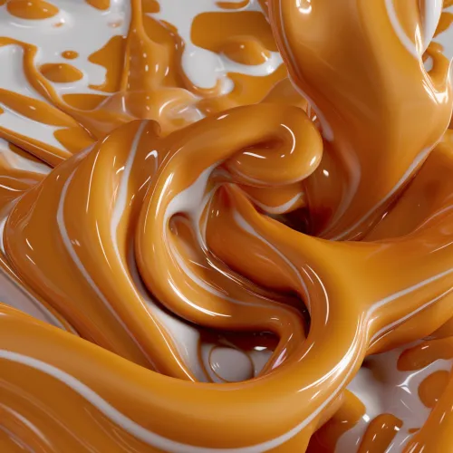 Imagen de textura cremosa de color naranja sobre fondo blanco