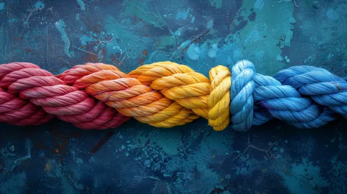 Colorful Rope with Smooth Transition between Red and Blue