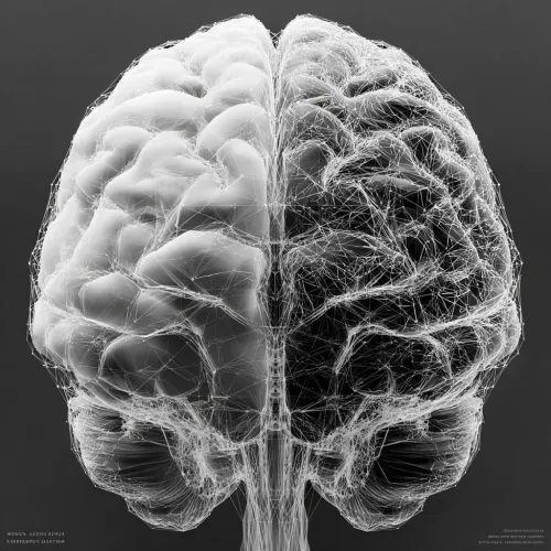Abstract image representing the structure of the brain with network elements