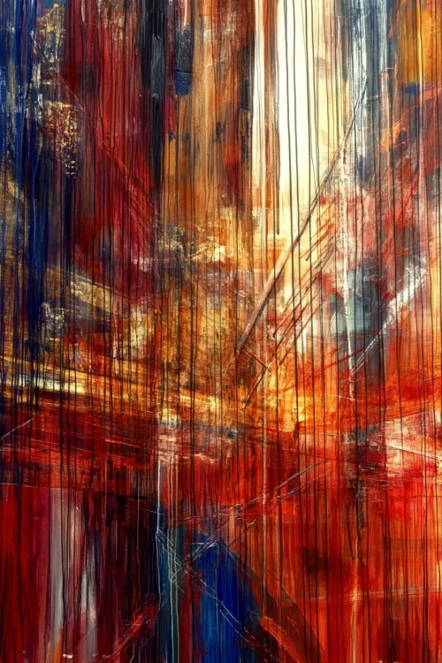 Complex Abstraction with Dripping Effects and Bright Palette