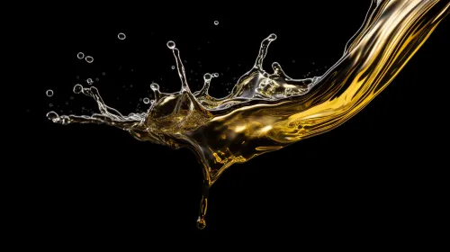 Imagen altamente detallada de oro y agua sobre fondo negro