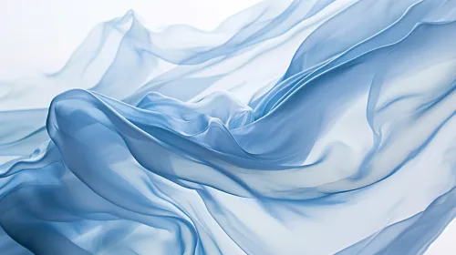Texture of Transparent Blue Fabric with Wavy Shapes
