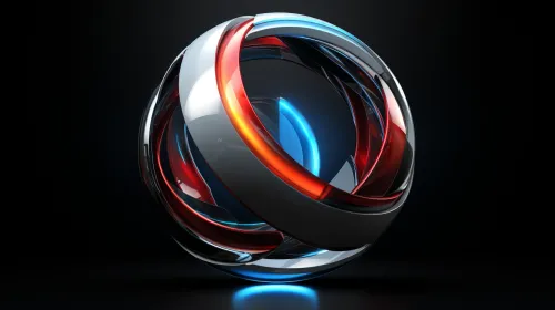 Abstract Three-Dimensional Figure with Smooth Lines and Colors