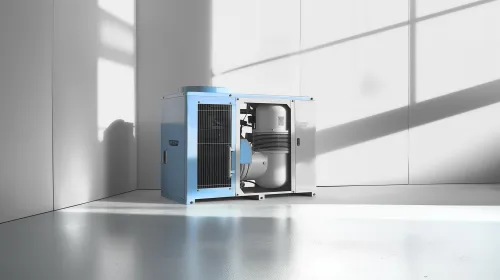 Compressor in a Glass Room with Natural Light