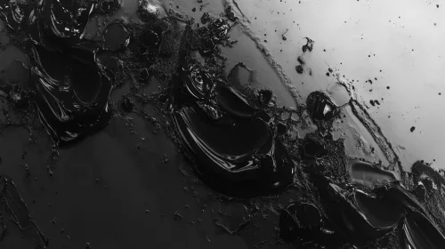 Imagen con formas abstractas negras y texturas de aceite