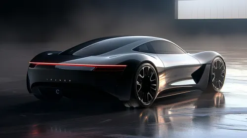 Aesthetic Sports Car with a Shiny Surface and Unique Shape