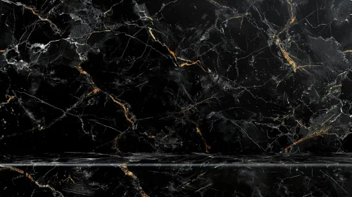 Elegant texture of black marble with golden patterns