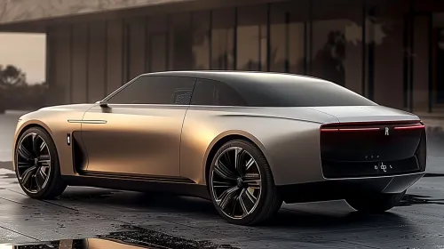 Aesthetically refined car with a shiny body and stylish wheels