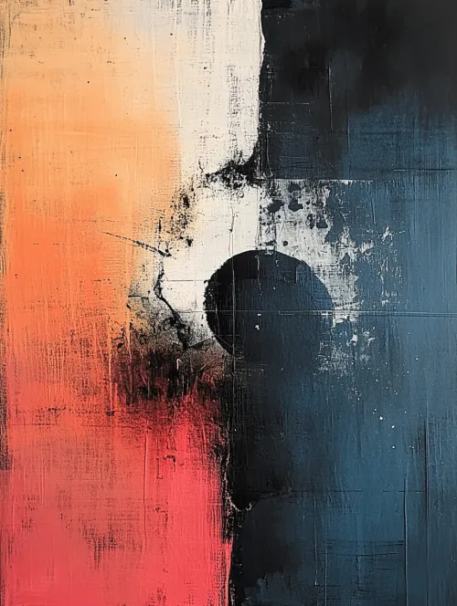 Bright abstraction with colors and a circle on the background