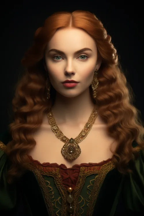 Elegant Female Portrait with Jewelry and Wavy Hair