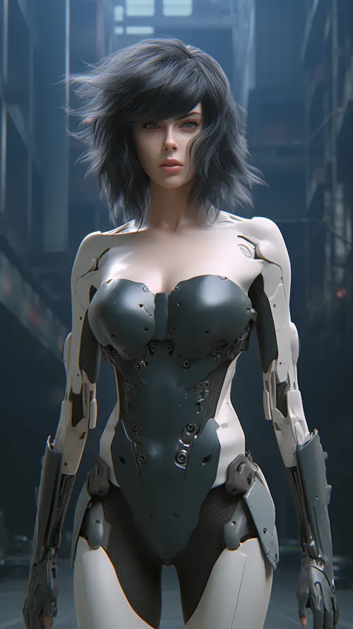 Image of a cyborg with a modern and realistic appearance in science fiction
