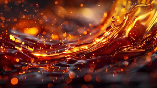 Glowing Waves and Reflections Creating an Abstract Background