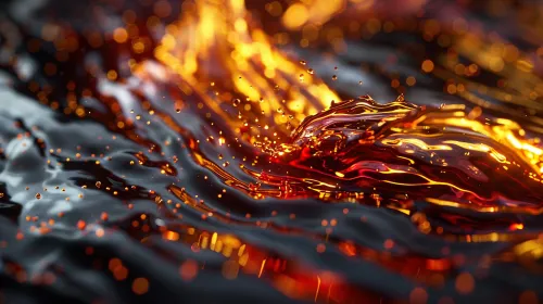 Flowing Water with Bright Reflections and Light Splashes