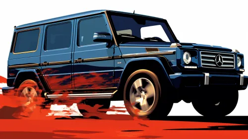 Imagen de un elegante SUV Mercedes-Benz Clase G con un fondo difuminado