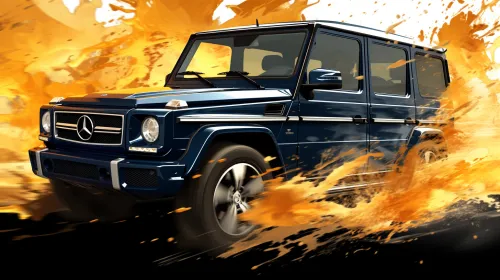 See the Mercedes G-Class surrounded by explosive effects and dirt