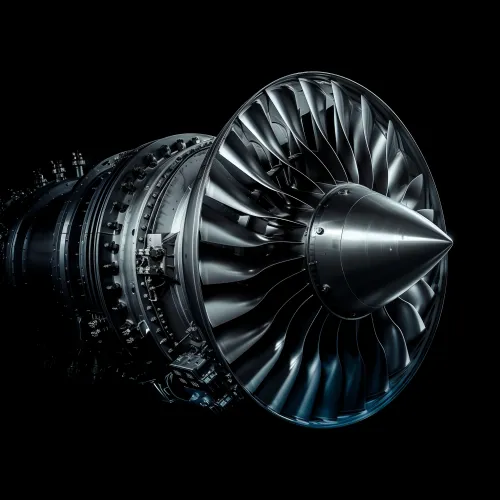Image of a modern jet engine with high detail