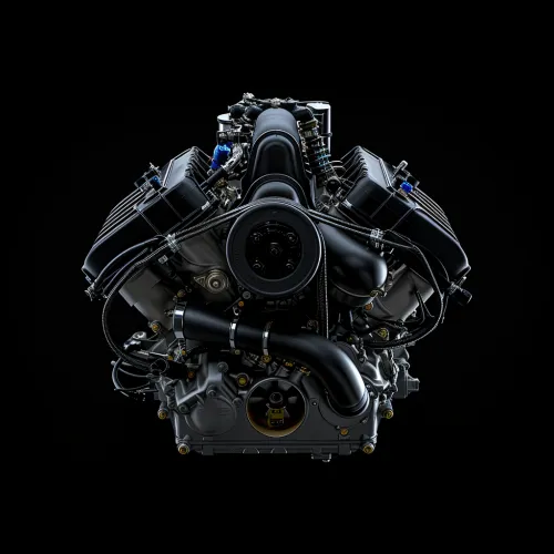 Detailed View of a Modern Automotive Engine