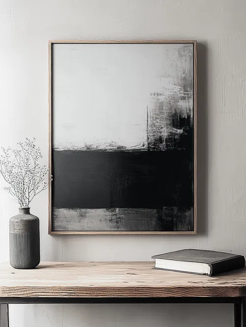 Contemporary Abstract Art in a Black and White Palette