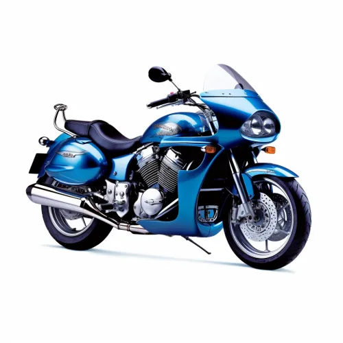 Motorcycle with a powerful engine and elegant design in blue color