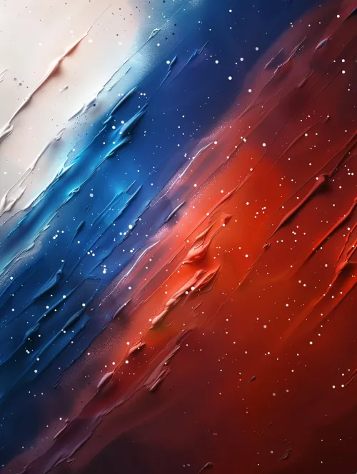 Abstract Graphics with Overlapping Colors of the Russian Tricolor