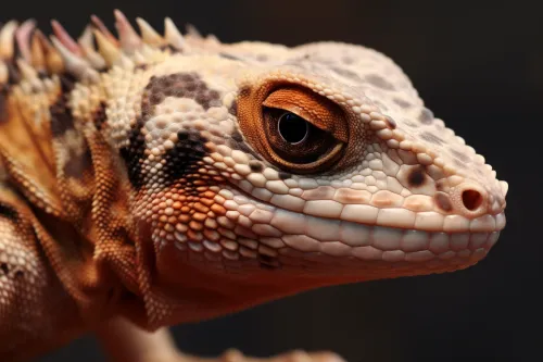 Close-up of a Lizard with a Unique Skin Pattern