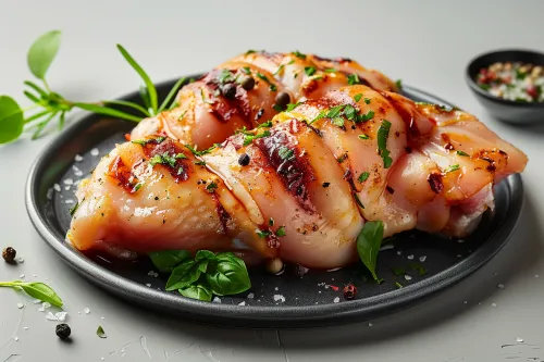 Chicken thighs baked with herbs and spices