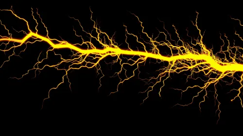 Brillantes relámpagos y emisiones eléctricas sobre un fondo oscuro