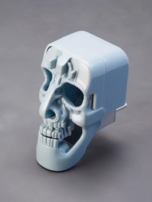 Light Blue Skull-Shaped Charger