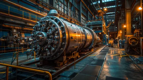 Central eléctrica en un gran espacio de producción de la fábrica
